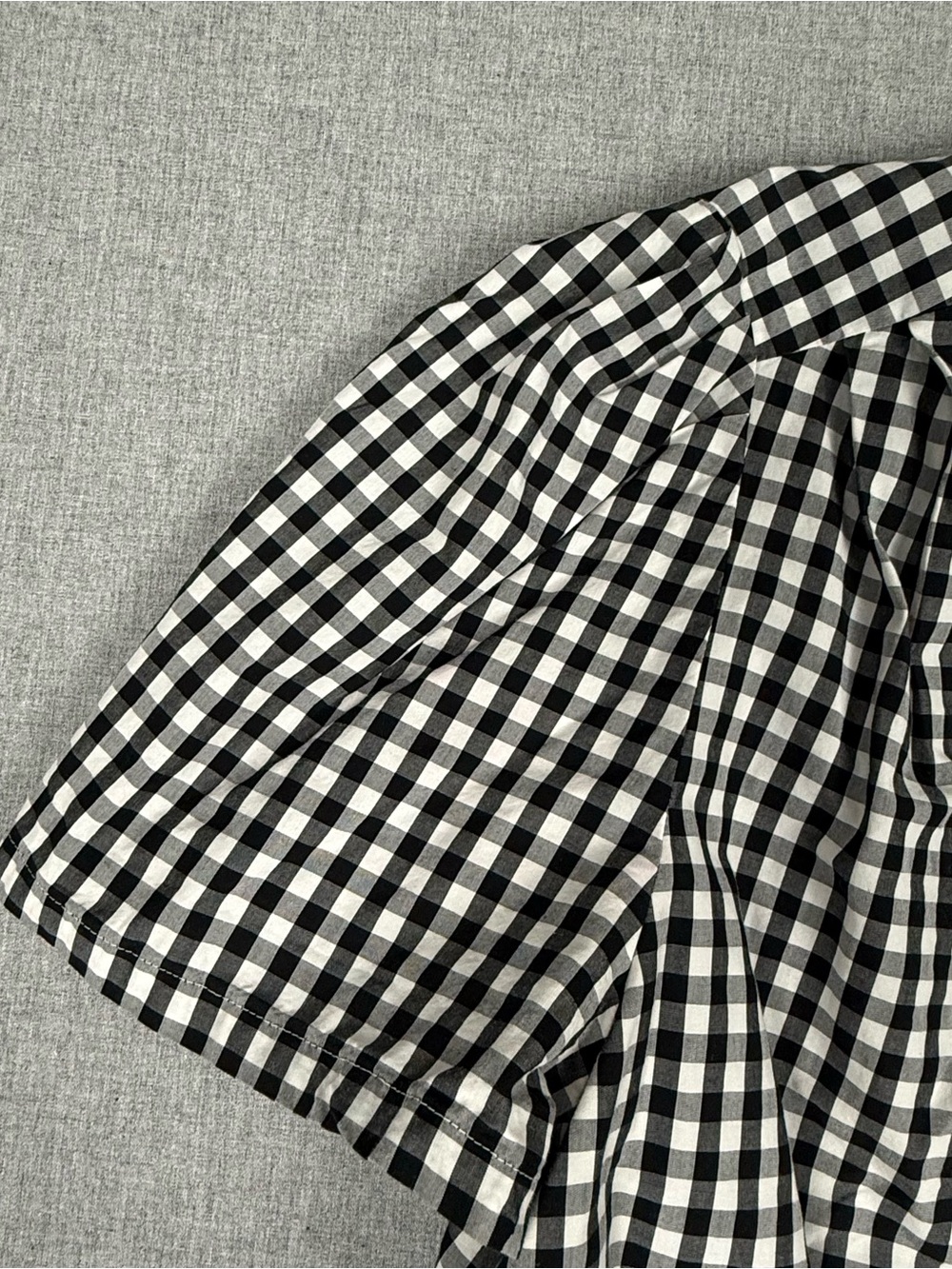 Madewell Gingham Wrap Puff Sleeve Crop Top Large Cotton - Picture 5 of 13